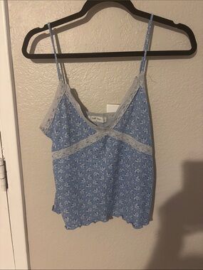 Wild Fable Blue Floral Lace Trim Camisole